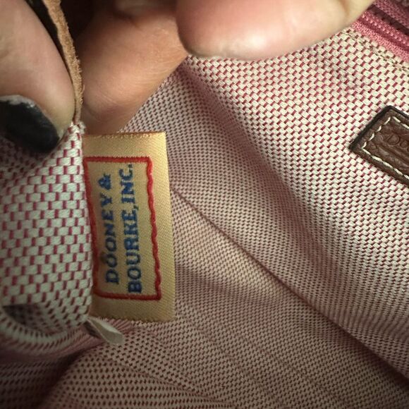 Dooney and Bourke Signature Canvas and Pebble Leather Hobo Satchel Shoulder Bag - Picture 13 of 16